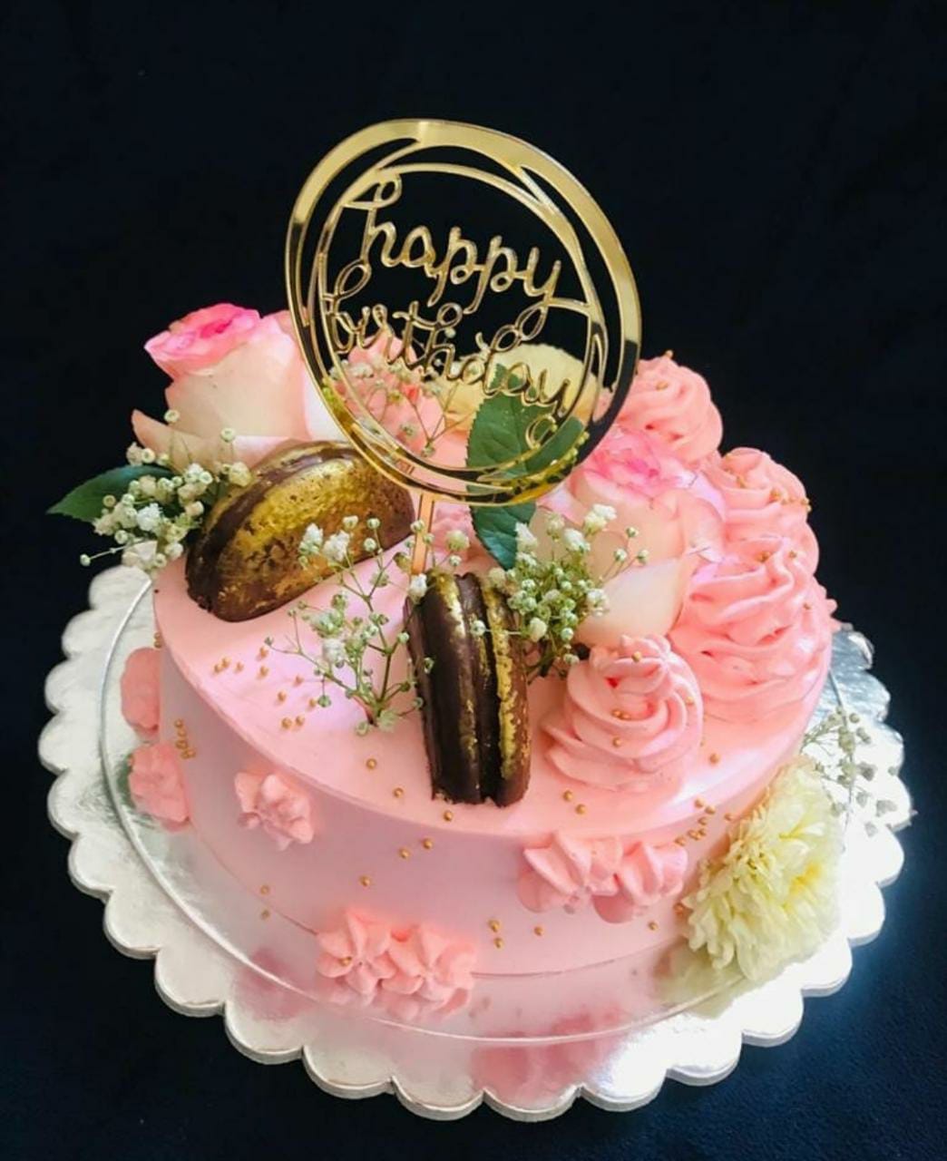 Simple Pink Birthday Cake